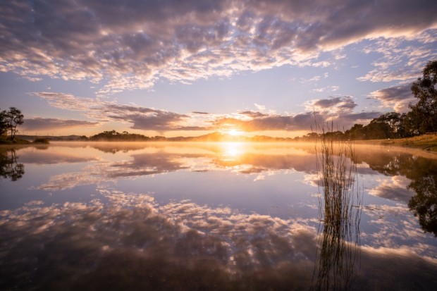 Langi Ghiran Sunrise Reflections by Martin Stringer