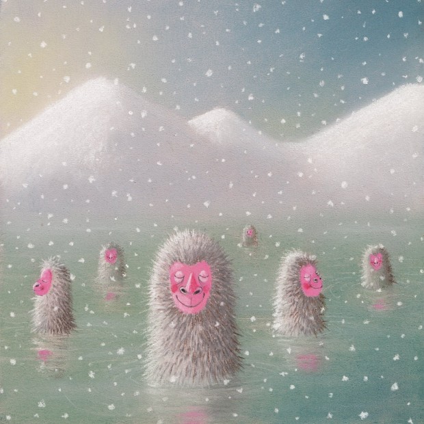 Japanese Snow Monkeys in Hot Springs by Marina Zlatanova